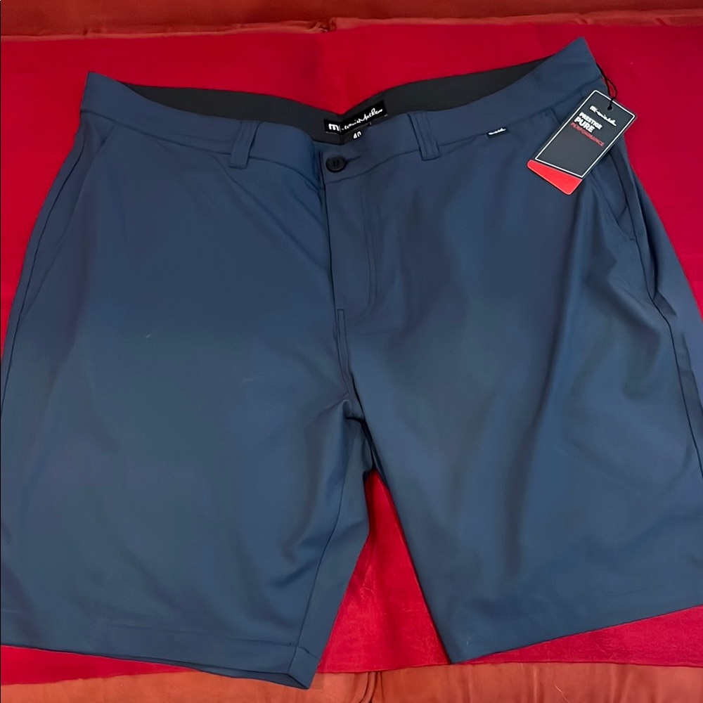 Travis Mathew Blue Flat Front Shorts Modern Design
